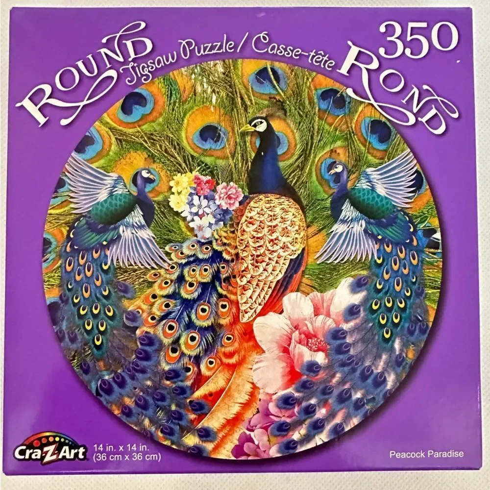Craz Art 350 Piece Space Saver Jigsaw Puzzles‎ Cats & Peacocks